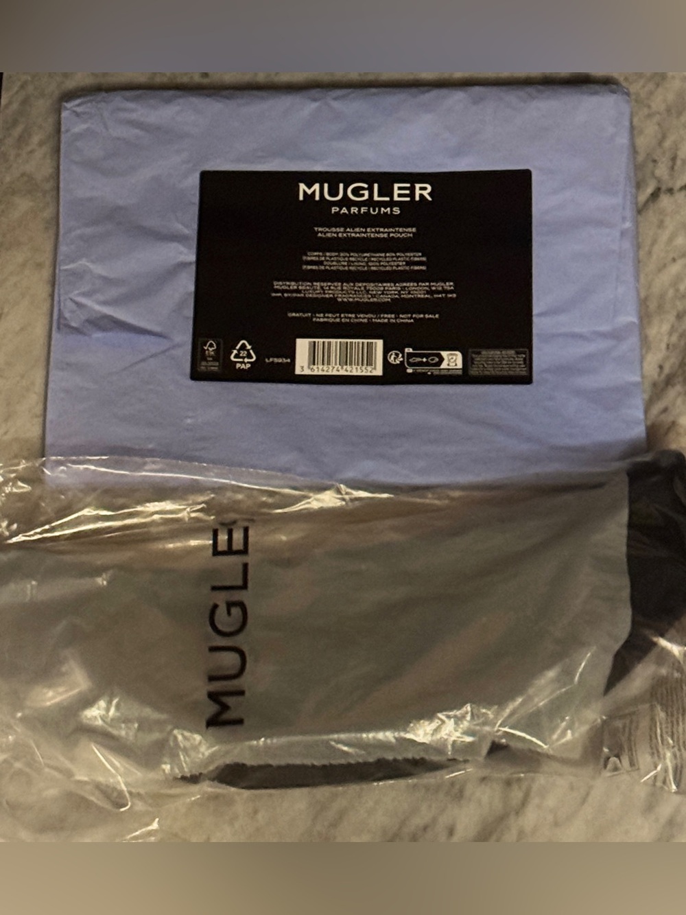 Mugler Black Fanny Pack Belt Bag + Mugler Makeup Pouch Bundle of 2 - Brand New